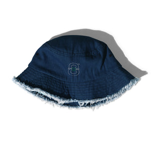 8TH Smoke Distressed denim bucket hat