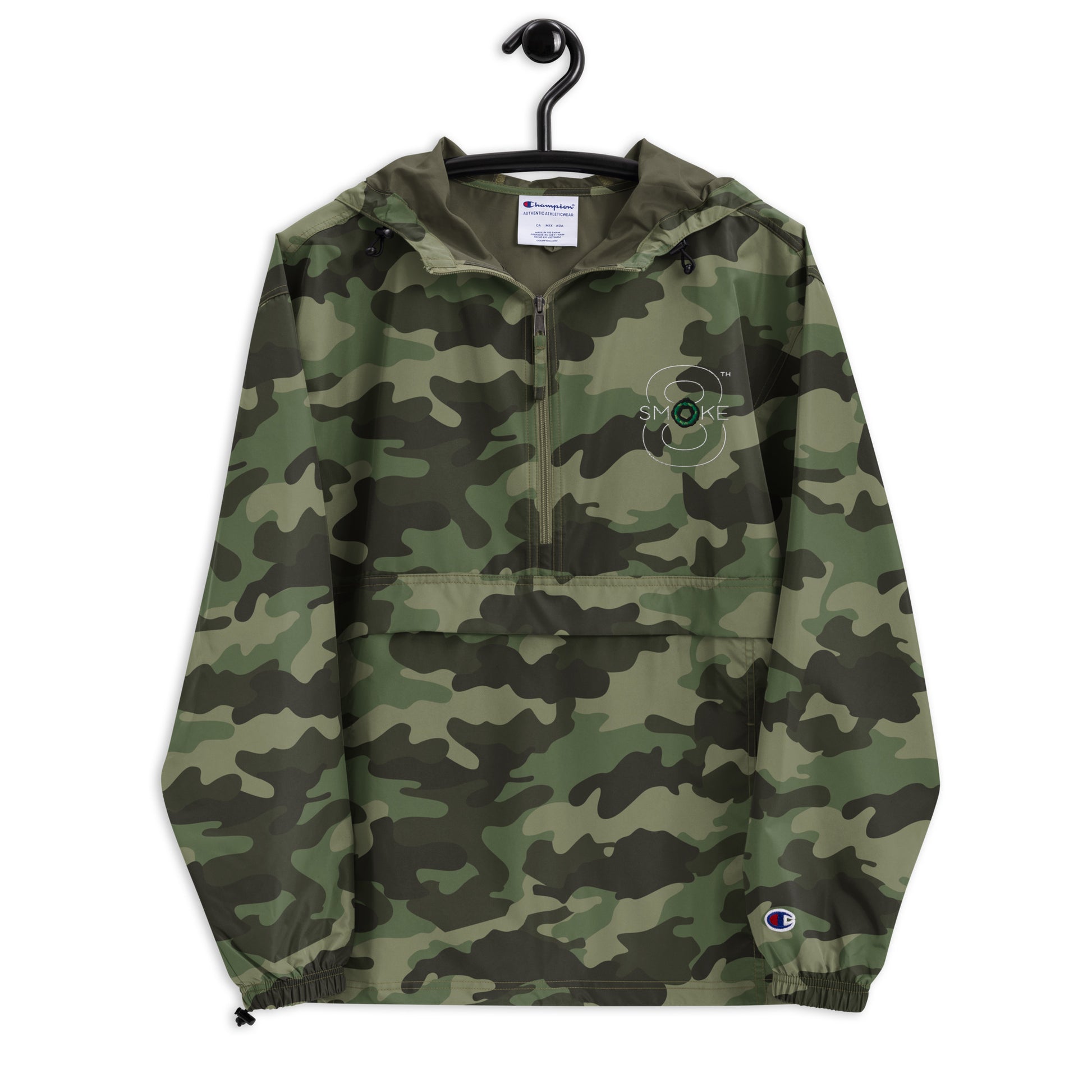 8TH Smoke Embroidered Champion Packable Jacket