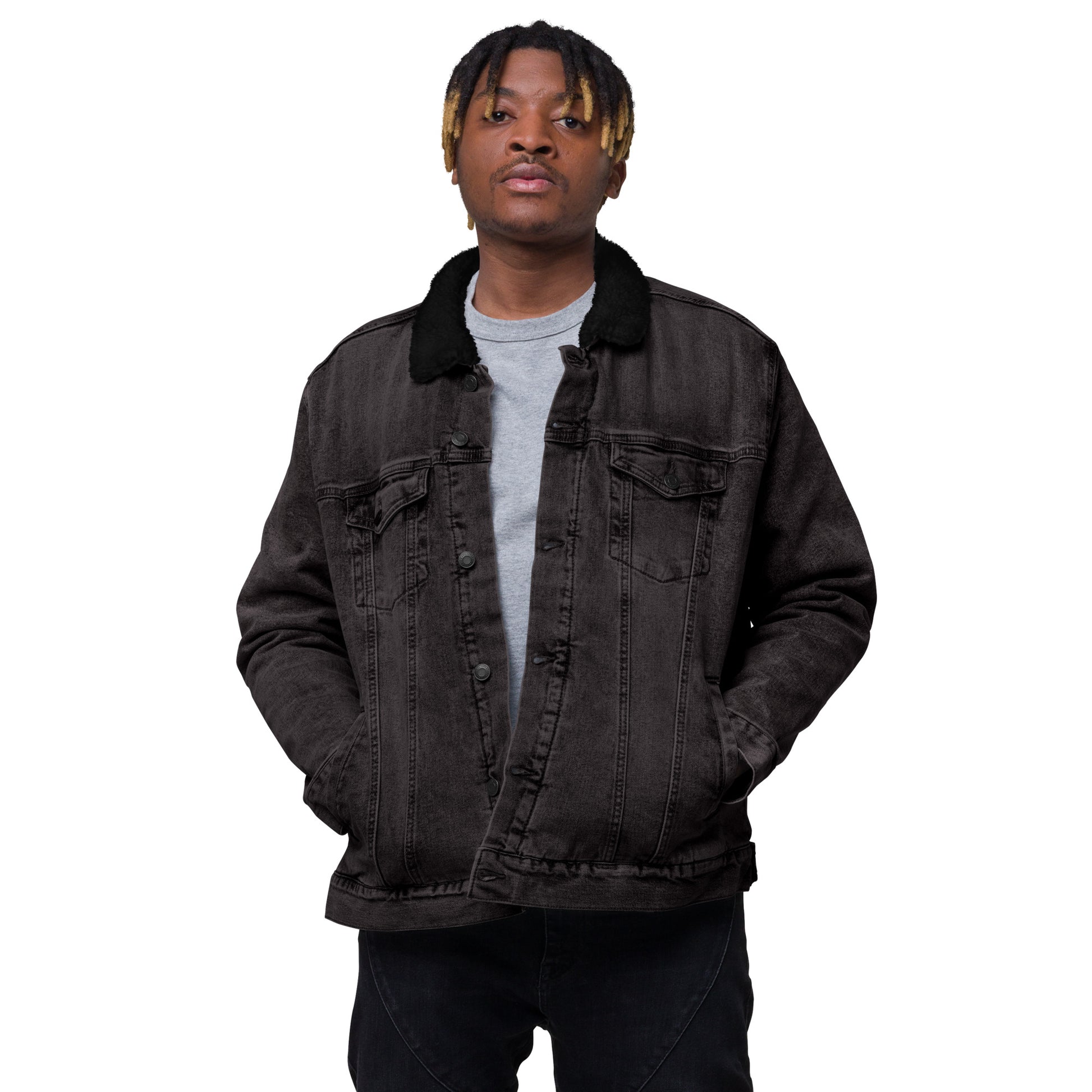 8TH Smoke Unisex denim sherpa jacket