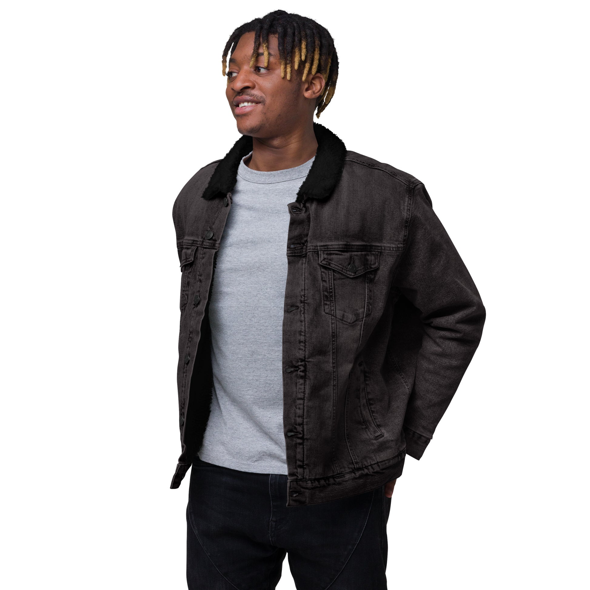 8TH Smoke Unisex denim sherpa jacket